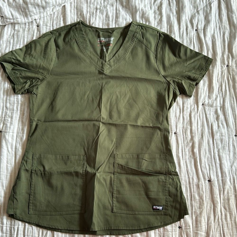 Olive green medium greys anatomy scrub top